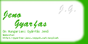 jeno gyarfas business card