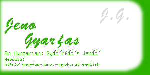 jeno gyarfas business card